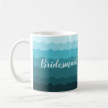 Cabeça de Praia Blue Waves Bridesmaid com Nome