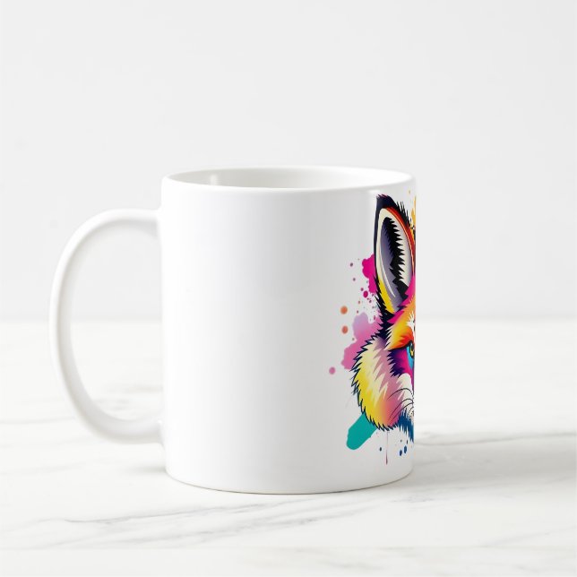 Caneca De Café Cabeça de Raposa Ártica com Tornozelo de Orelha En (Esquerda)