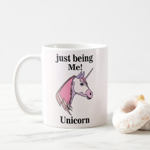 Caneca De Café Cabeça de Unicórnio Rosa Roxo