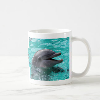 Caneca De Café Cabeça do golfinho na água de água-marinha