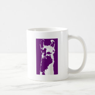 Caneca De Café cabeça do lama no roxo