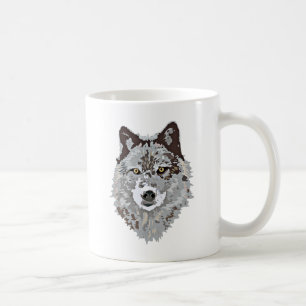 Caneca De Café Cabeça estilizado do lobo