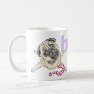 Caneca De Café Cabeça Inclinada Pug Café Mug
