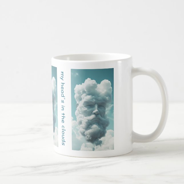 Caneca De Café Cabeça nas nuvens Engraçada (Direita)