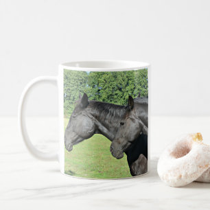 Caneca De Café Cabeças de Cavalo Preto Design Pacífico de Dois La