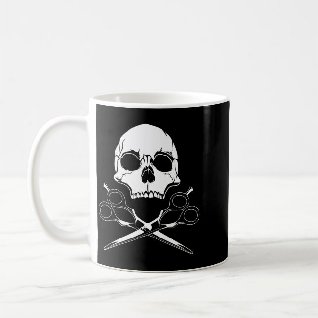 Caneca De Café Cabeleireiro Caveira _ Beleza do Cabelo BonitoGove (Esquerda)