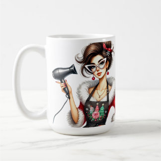 Caneca De Café Cabeleireiro de Natal Personalizado