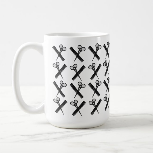 Caneca De Café Cabeleireiro Tesoura Pente Salão  (Esquerda)
