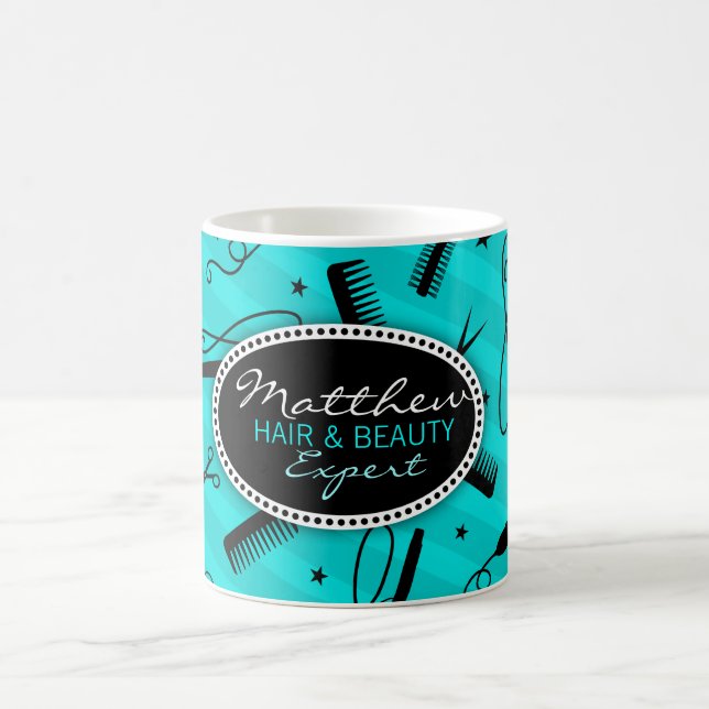 Caneca De Café Cabelo azul & beleza da cerceta (Centro)