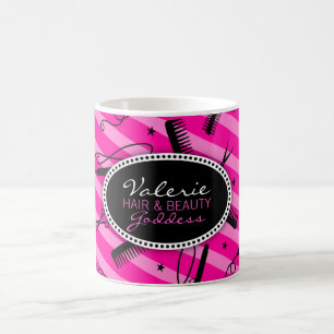 Caneca De Café Cabelo & beleza do rosa quente