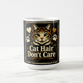 Caneca De Café Cabelo de Gato Não Me Importa – Humor de Dono de F