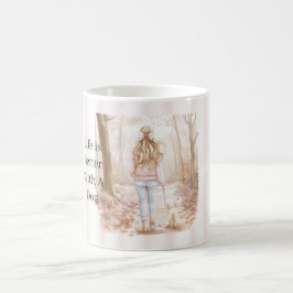 Caneca De Café Cabelo Loiro Menina Cachorro Árvores A Vida é Melh