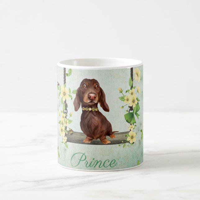 Caneca De Café Cabelo Longo Dachshund Mug (Centro)