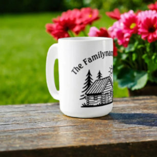 Caneca De Café Cabine Personalizada da Família