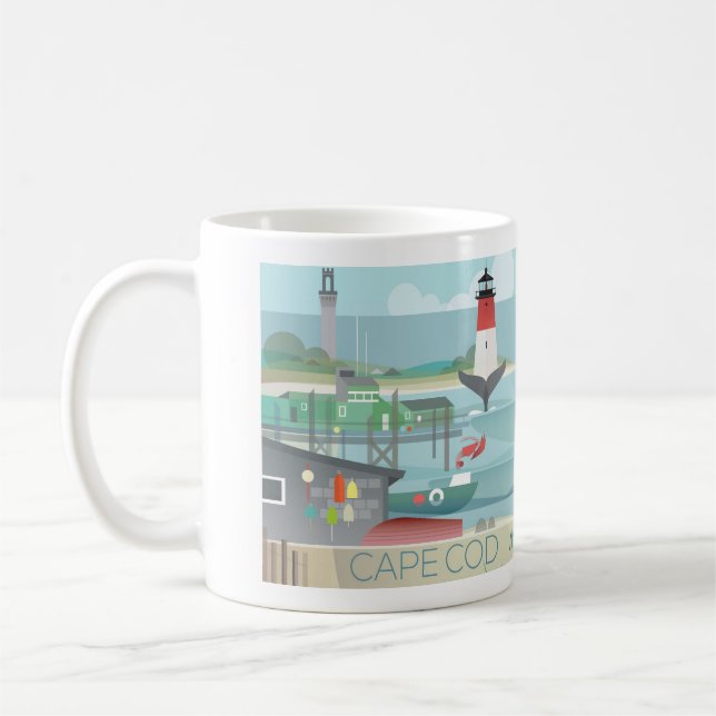 Caneca De Café Cabo Cod 11oz ou 15oz Mug (Esquerda)