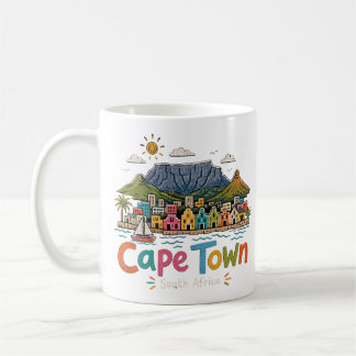 Caneca De Café Cabo Town Desenhado à Mão Arte de Viagem África do