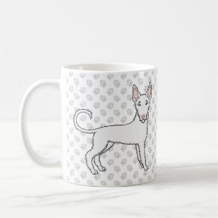 Caneca De Café Cabos Brancos Levados Ibizan Cartoon Cão e patas