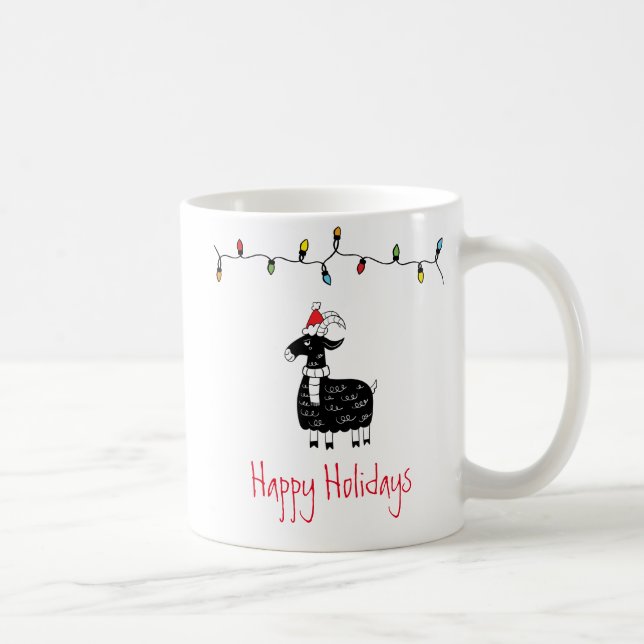 Caneca De Café Cabra de Natal Whimsical (Direita)