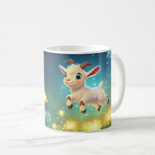 Caneca De Café Cabra feliz Estilo desenho animado vibrante Colori