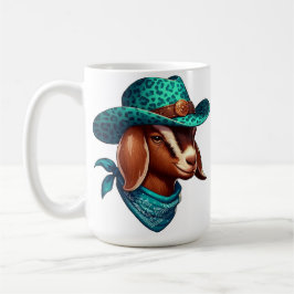 Caneca De Café Cabra Vestindo um Chapéu de Cowboy Elegante e Band