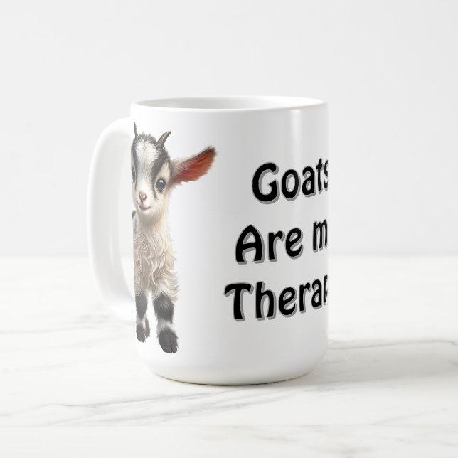 Caneca De Café Cabrito com Pelagem Fofa e Expressão Brilhante (Frente Esquerda)