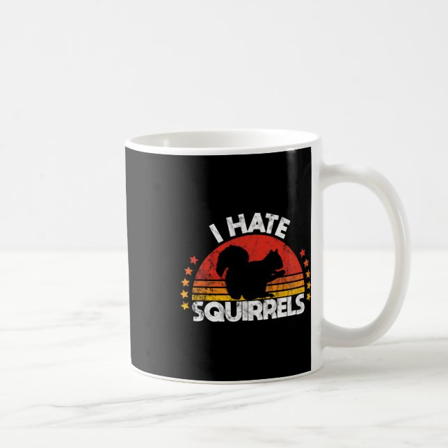 Caneca De Café Caça ao Esquilo I Odeio Caçador de Esquilo Retro D (Direita)