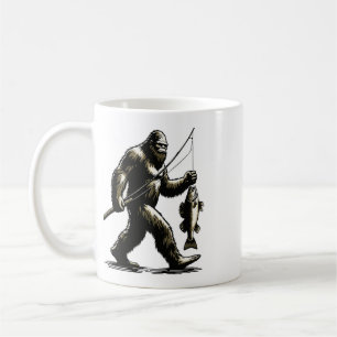 Caneca De Café Caça ao Olho-de-Parede do Pé-Grande Pescador Sasqu
