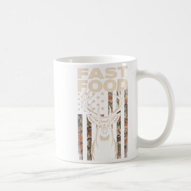 Caneca De Café Caça ao Veado Camuflado Comida Rápida Piada Presen (Direita)