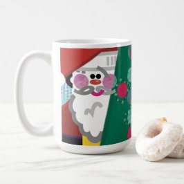 Caneca De Café Caça De Natal Em Torno Da Abstrato Moderna Arte Mu