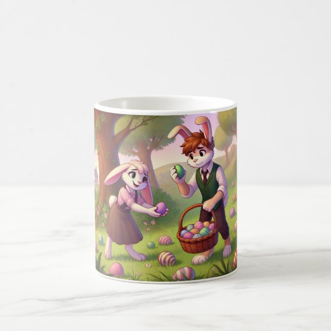 Caneca De Café Caça de Ovo de Páscoa Encantadora Bunny (Centro)