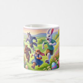 Caneca De Café Caça de Ovos em Springtime - Aventura de Páscoa Re