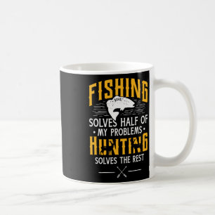 Caneca De Café Caça e Pesca Resolvem Meus Problemas - Presente En