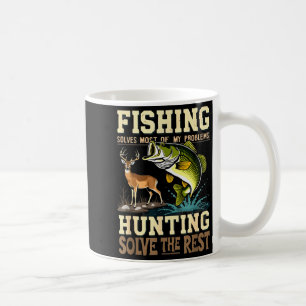 Caneca De Café Caça e Pesca Vintage Resolvem Todos os Problemas