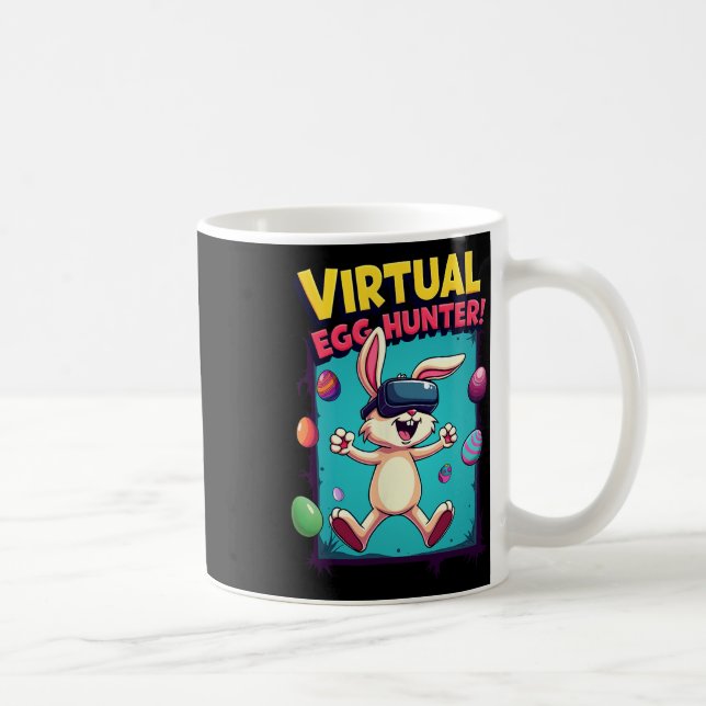 Caneca De Café Caça-Ovos Virtual - Bunny Gamer Divertido Vr Pásco (Direita)