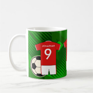 Caneca De Café Caça Personalizada Jersey Vermelho e Branco