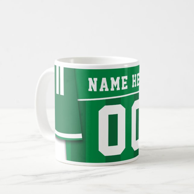 Caneca De Café Caça Personalizável Jersey Mug, Green, Futebol (Frente Esquerda)