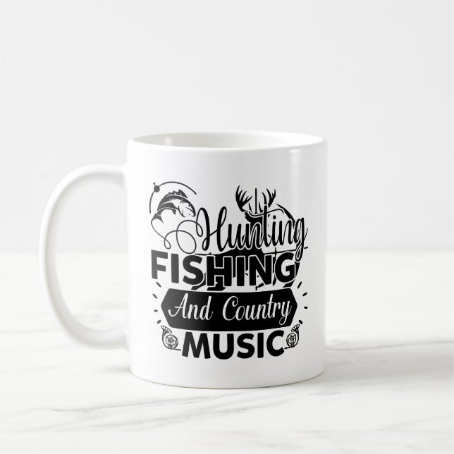 Caneca De Café Caça Pesca e Música country (Esquerda)