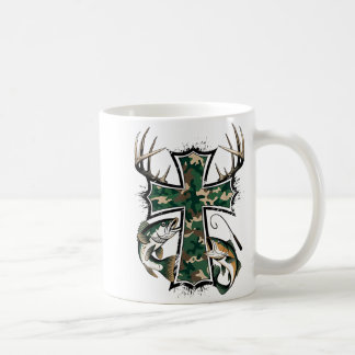 Caneca De Café Caça Pesca Fé - Caçador Pescador Cristão