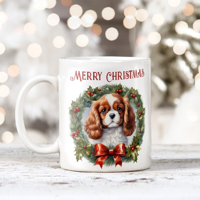 Caneca De Café Caçador Cogão Cavalier Bonito de Natal Lover Mug (Cute Christmas Cavalier Dog Lover Mug)