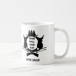 Caneca De Café Caçador Cristão Caça Atos 10:13 Levantar Matar Com