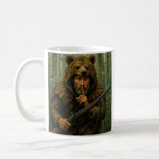 Caneca De Café Caçador de Urso Silencioso (Esquerda)