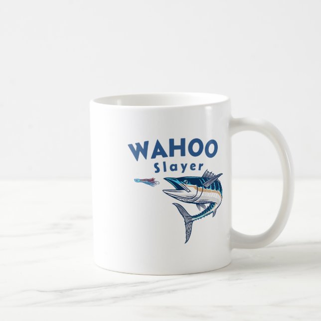Caneca De Café Caçador de Wahoo Pesca em Água Salgada Wahoo  (Direita)