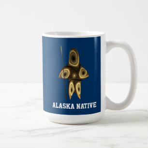 Caneca De Café Caçador Inuit Fractal - Nativo do Alasca
