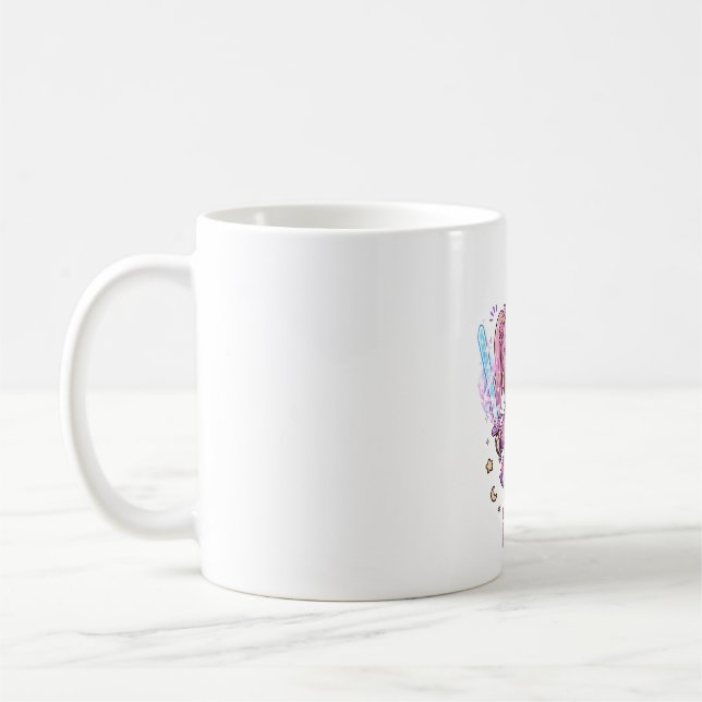 Caneca De Café Caçadora de Demônios Kawaii Rosa Fofa com Espada M (Esquerda)