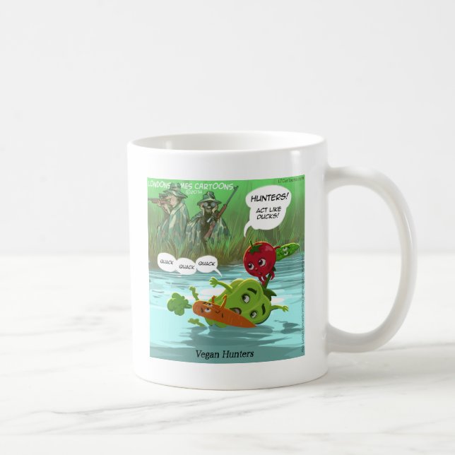 Caneca De Café Caçadores Veganos Divertidos (Direita)