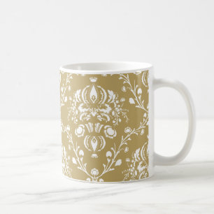 Caneca De Café Cacau e Cream Damask