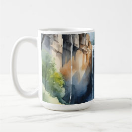 Caneca De Café Cachoeira pintada à aquarela