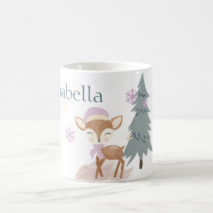 Caneca De Café Cachorinha De Inverno Cachorro Veado