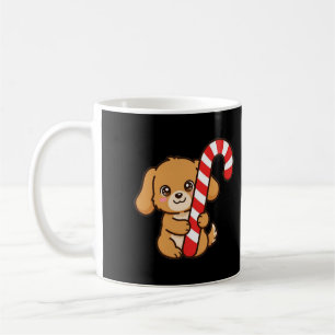 Caneca De Café Cachorrinho de Bengala de Natal