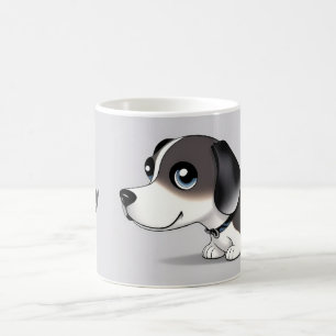 Caneca De Café Cachorrinho de Desenho Animado Adorável Com Olhos
